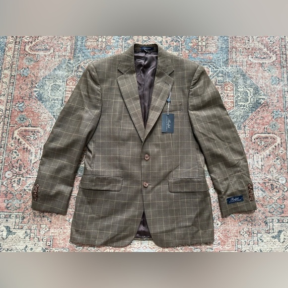 Ralph Lauren Double RL Other - Ralph Ralph Lauren Silk Wool Brown Plaid 2 Button Sports Blazer/Size 38 R/NWT